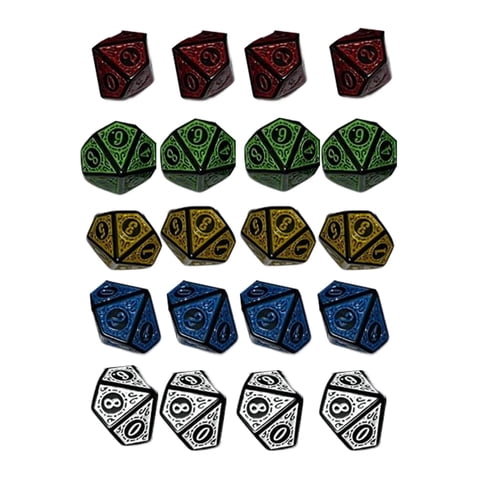 Bothyi - 20 Piezas 16Mm Acrílico Dados Mesa Borad Juegos Para Rpg Juegos De Rol