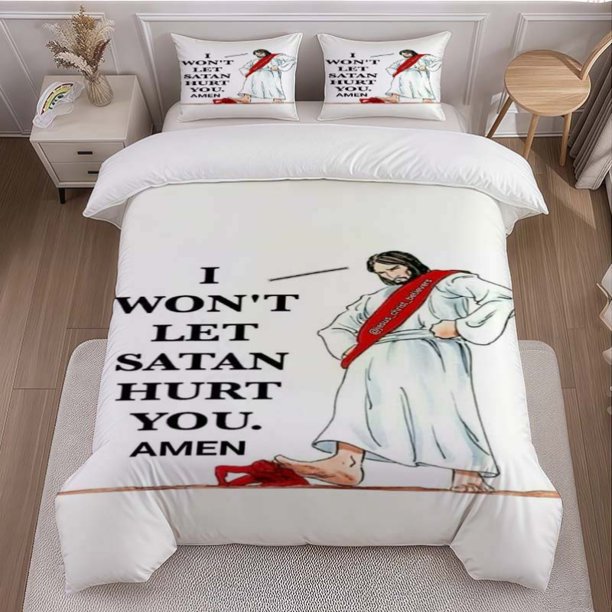 Defeated the Devil Themed Bedding Set Soft and Comfortable Ideal for All Seasons