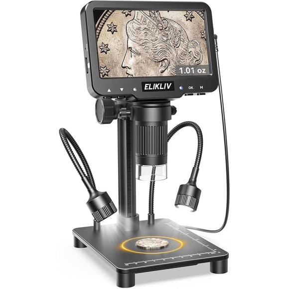Elikliv Coin Microscope with Weighing Scale, Digital Magnifier