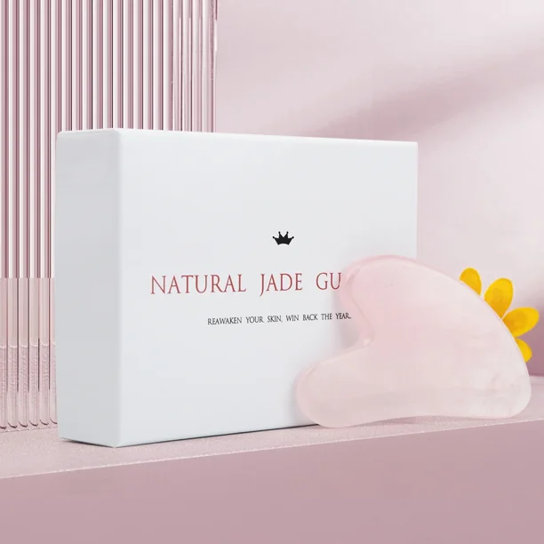 Natural Jade Gua Sha Scraper Board Massage Rose Quartz Jade Guasha Stone For Face Neck Skin Lifting Wrinkle Remover Beauty Care