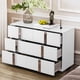 thumbnail image 1 of Elegant Modern Dresser with Metal Handle,Mirrored Storage Cabinet with 6 Drawers for Bedroom,Living Room,White, 1 of 3