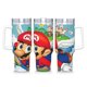 thumbnail image 1 of Super Mario Vaso aislado de acero inoxidable con asa, diseño temático, regalo para familia, amigos y fans; incluye pajita y encaja en el portavasos estándar, 40 oz, 1 of 6