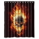 thumbnail image 1 of Cortina de ducha con fondo de calavera de fuego, juego de cortina de baño con ganchos, tamaño 60 x 72 pulgadas, 1 of 3
