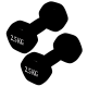 thumbnail image 1 of Par de Mancuernas 2,5 kg c/u Total 5 kg Hexagonales de Vinilo, 1 of 2