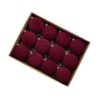 Bothyi - 12 Adornos Navideños Con Forma De Bola, Únicos Y Decorativos Para Porches, Aniversarios, Fiestas, Color Rojo Oscuro
