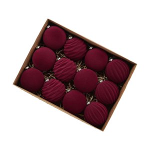 Bothyi - 12 Adornos Navideños Con Forma De Bola, Únicos Y Decorativos Para Porches, Aniversarios, Fiestas, Color Rojo Oscuro