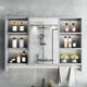 thumbnail image 4 of Mueble De Baño Organizador De 6 Repisas Con Espejo 90 x 12 x 70 cm Mármol Sintético Gris, 4 of 4