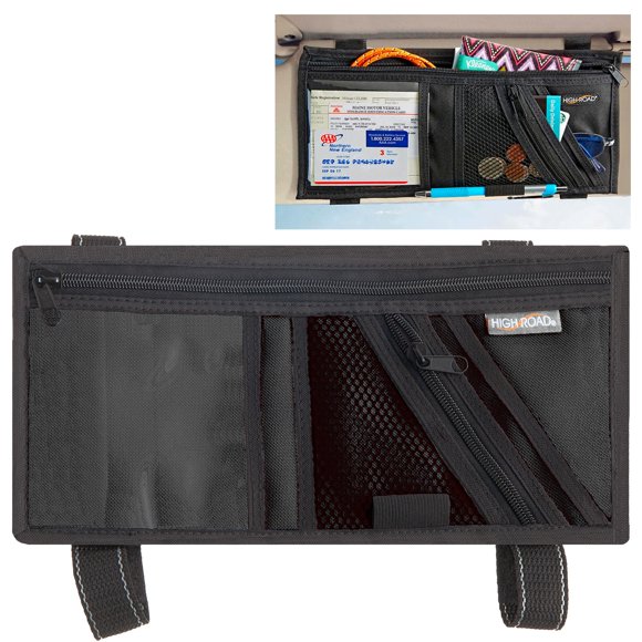 Organizador para Visera de Coche High Road con Bolsillos con Cierre para Gafas de Sol