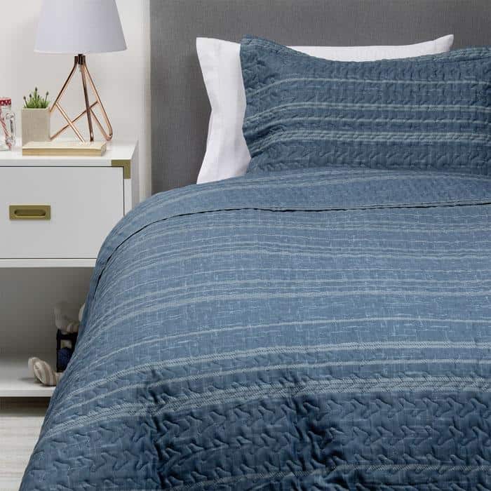 Zahr - Cubrecama Estampado Ultra 1.5 Plazas Azul