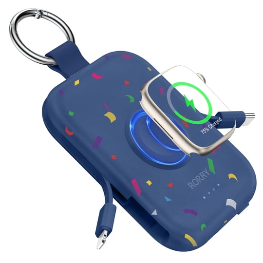 Rorry - Cargador Portátil Power Bank De 5000 Mah Con Cables