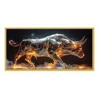 Genérico - Cuadro Decorativo Arte Abstracto Moderno Toro Fuego Jhn