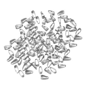 Magideal - 200X Conectores De Fianzas De Pinch, Ganchos De Collar Con Hebilla De Metal, Accesorios De Joyería, Cierres De Clip De Pinch De Fianza De Garra Para Plata
