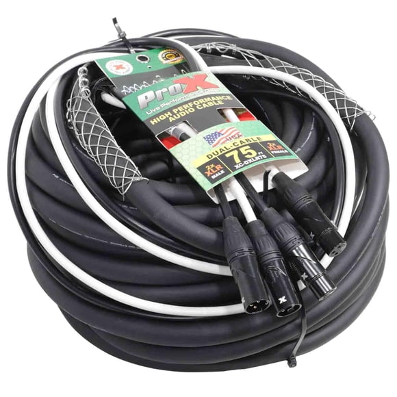 Cable de audio ProX XC-DXLR75 balanceado Dual XLR-M a Dual XLR-F