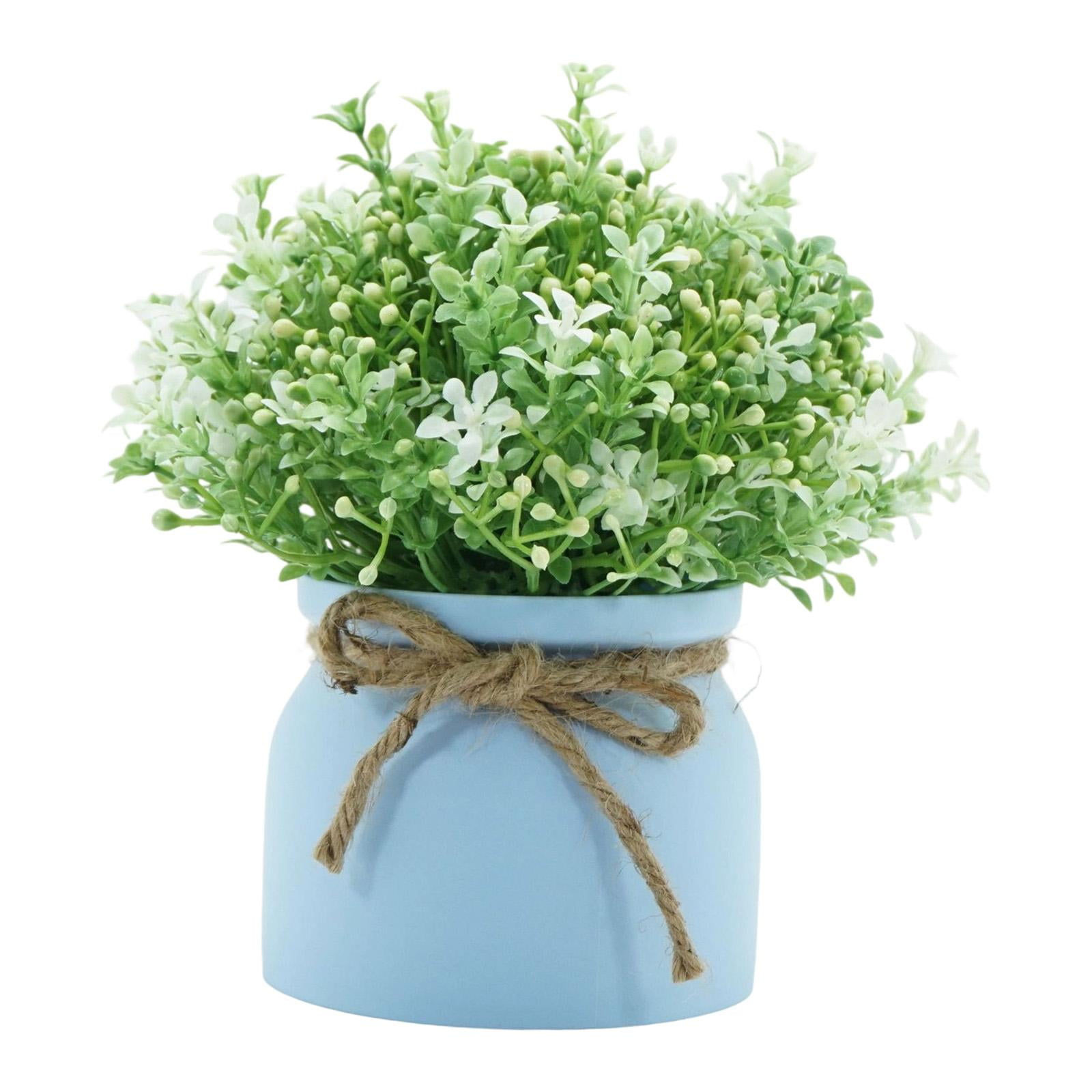 Magideal - Planta Artificial Maceta Orquídea Bonsái Decorativa Toque Realista Material Pp Sin Pérdida De Color Fácil Cuidado Adecuada Para Estante Oficina Baño M Olla Azul