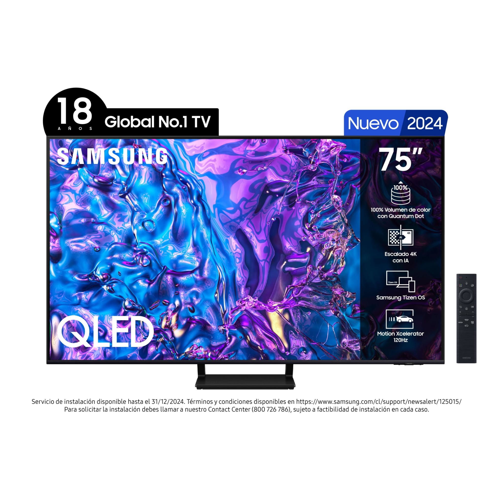 Televisor 75"" Qled 4K Uhd Qn75Q70Dagxzs Smart Tv Samsung