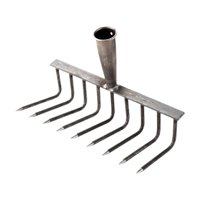 Ioensy - Rastrillo De Jardín Con Cabezal De Arco, Multiusos, Nivelador Y Mantillo Para Patio Trasero, 9 Dientes