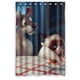 thumbnail image 1 of Cortina de ducha de baño con ganchos de Grumpy Cat de La Dama y el Vagabundo, tamaño 48 x 72 pulgadas, 1 of 3