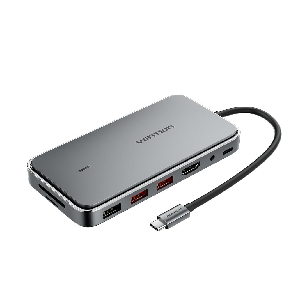 Hub De Dock Usb-c 2-ax2/usb 2.0/m.2 Ngff/sd/tf/pd/dc 3.5mm Ssd- Vention