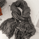 thumbnail image 1 of suxuMhao Bufanda, Bufanda de Lino Chal Envolvente, Bufanda Delgada Vintage Arrugada, Chal Gris Sólido, 70.87x35.43in, 2 Piezas, Bufanda Suave para Uso Diario, Chal Vintage Ligero Arrugado de Moda, 1 of 2