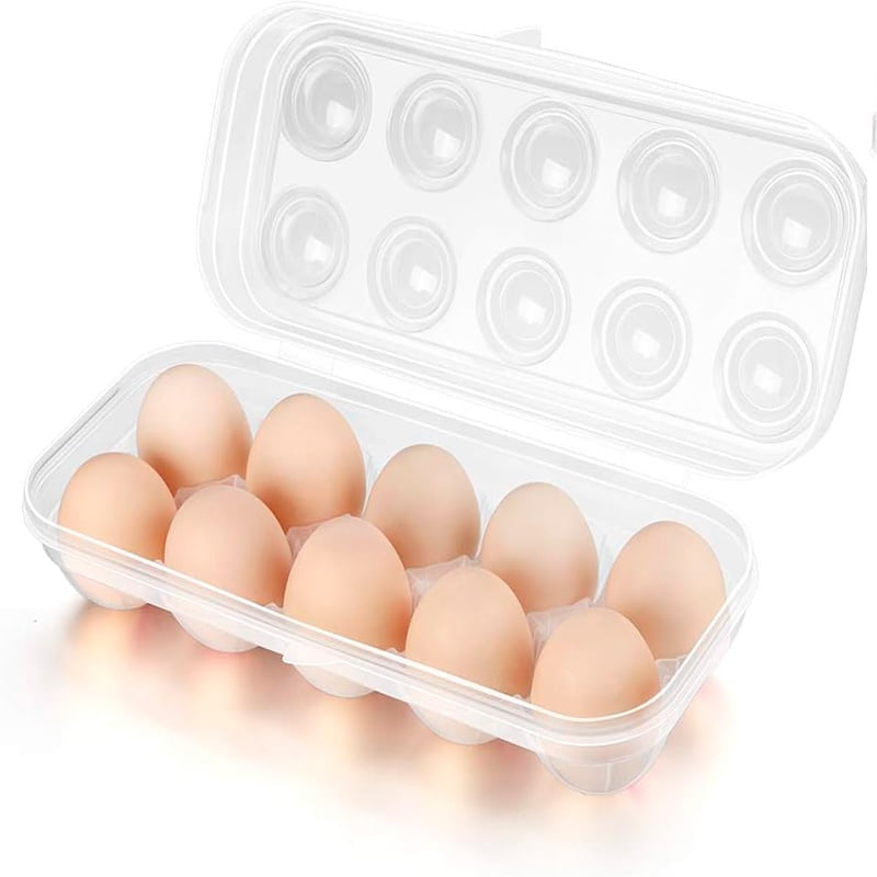 Wakeshome - 2 Organizador De Huevos Caja Para 10 Und Huevera Portahuevos