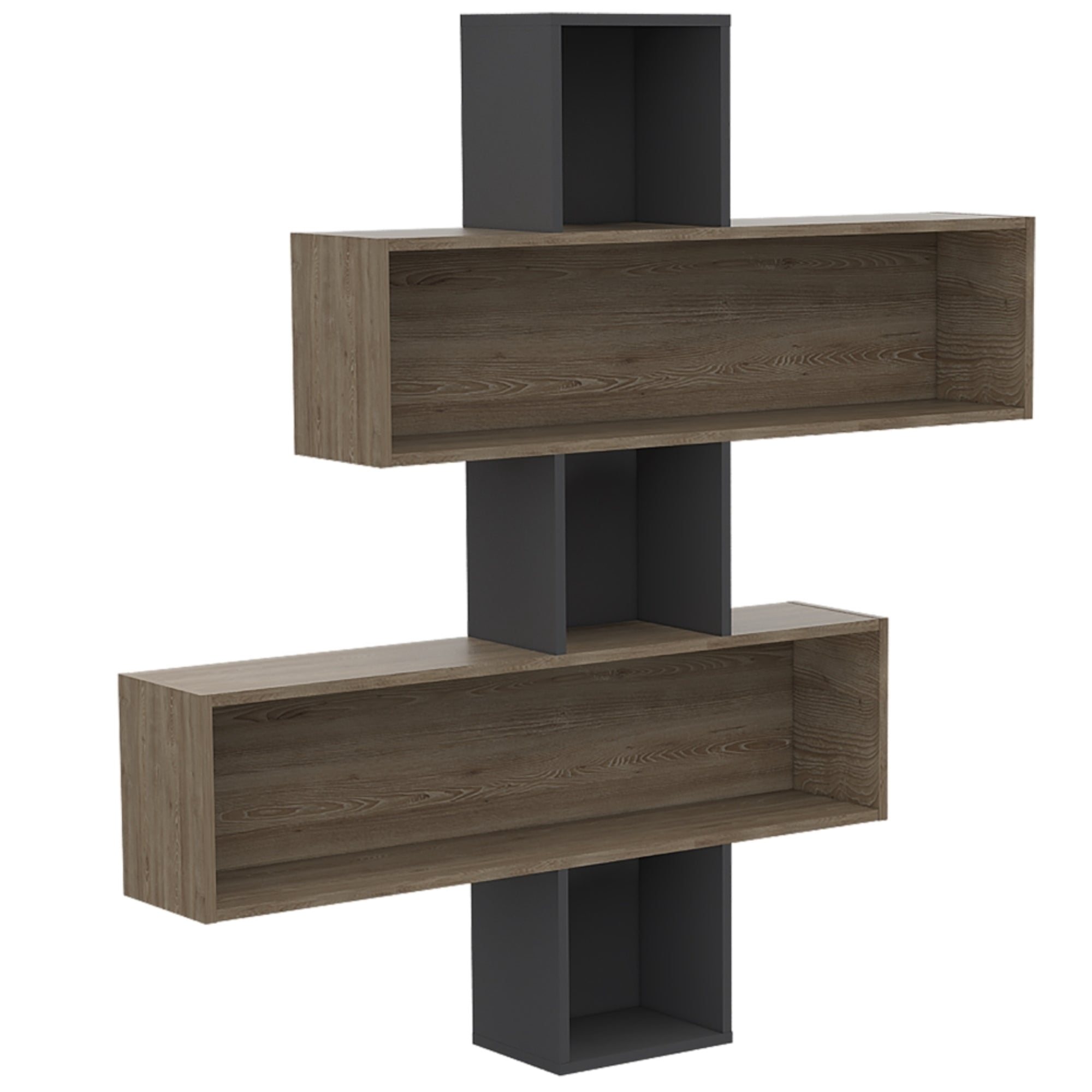 Tuhome - Repisa Wall 132x127x20 Cm Miel Y Plomo