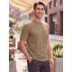 thumbnail image 4 of INSPIRE CHIC Camiseta de Hombre Casual con Cuello Redondo y Bolsillo en el Pecho de Manga Corta Elástica Talla L Caqui, 4 of 5