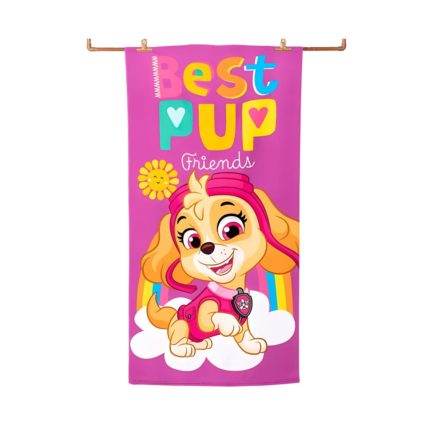 Genérico - Pack Bolso Toalla 70x140cm Dibujo Animado Cachorra Superheroe