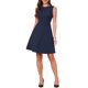 thumbnail image 2 of INSPIRE CHIC Vestidos de trabajo sin mangas para mujeres Elegante cuello redondo Línea A Iglesia Vestido casual de negocios S Azul marino, 2 of 6