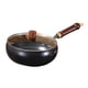 thumbnail image 2 of Wok Antiadherente Sin Revestimiento Con Mango De Madera, Sartén Para Saltear Para Cocina, Hogar, Restaurante, Tapa De Vidrio, 2 of 5
