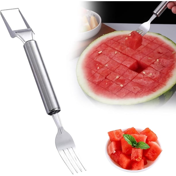 Mejora 2026 cortador fruta acero inoxidable 2 en 1 sandía tenedor hogar cocina