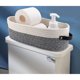 thumbnail image 3 of suxuMhao Canasta Tejida de Cuerda de Algodón con Asa de Cuero - Gris Oscuro y Blanco, 13.00 X 5.91 X 4.00in(33 X 15 X 10.16cm) - Canastas de Almacenamiento para el Hogar, Canastas Tejidas, 3 of 4