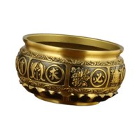 Bothyi - Estatua De Latón Con Forma De Cuenco De Tesoro Y Base De Loto Para Pasillo, Chimenea Y Oficina