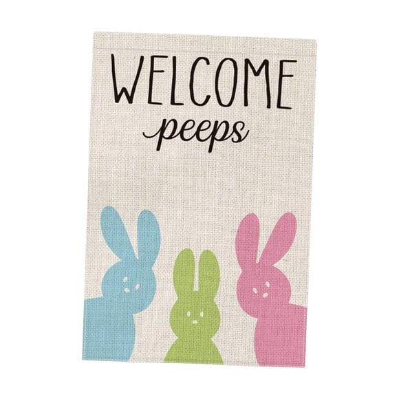Happy Easter Garden Flags Banner Ornamento Vertical Para Party Farmhouse C