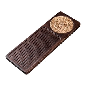 Bothyi - Bandeja De Servicio De Té Tradicional De Madera De Bambú Para Viaje Nogal L