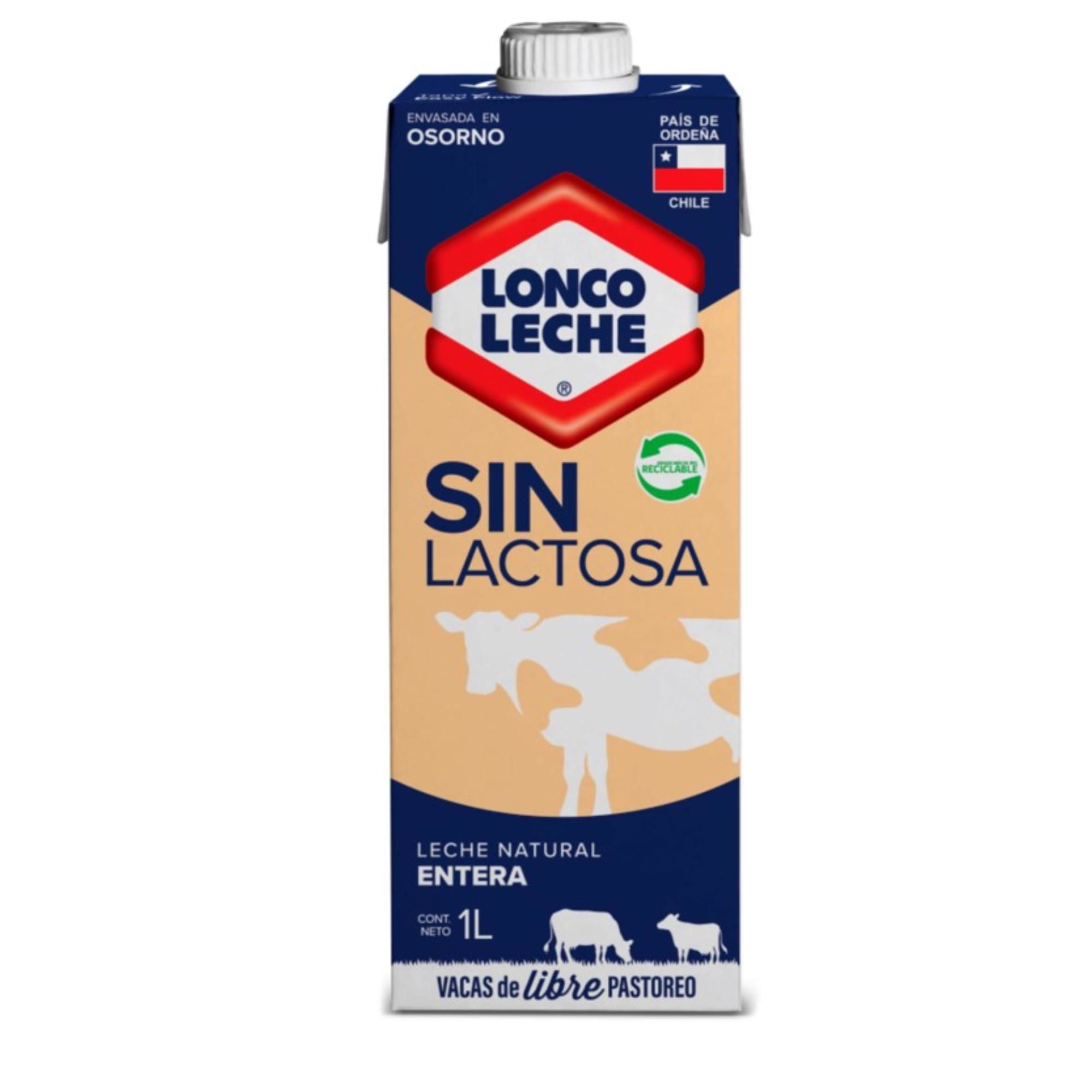 Leche Entera Natural Sin Lactosa 1 L Loncoleche