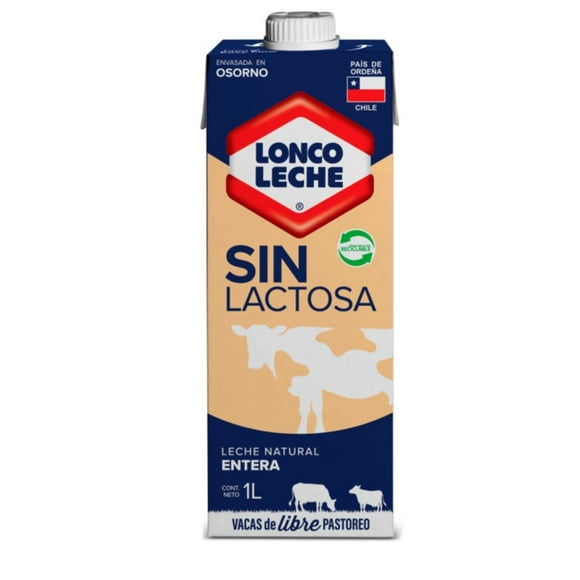 Leche Entera Natural sin Lactosa, 1 L