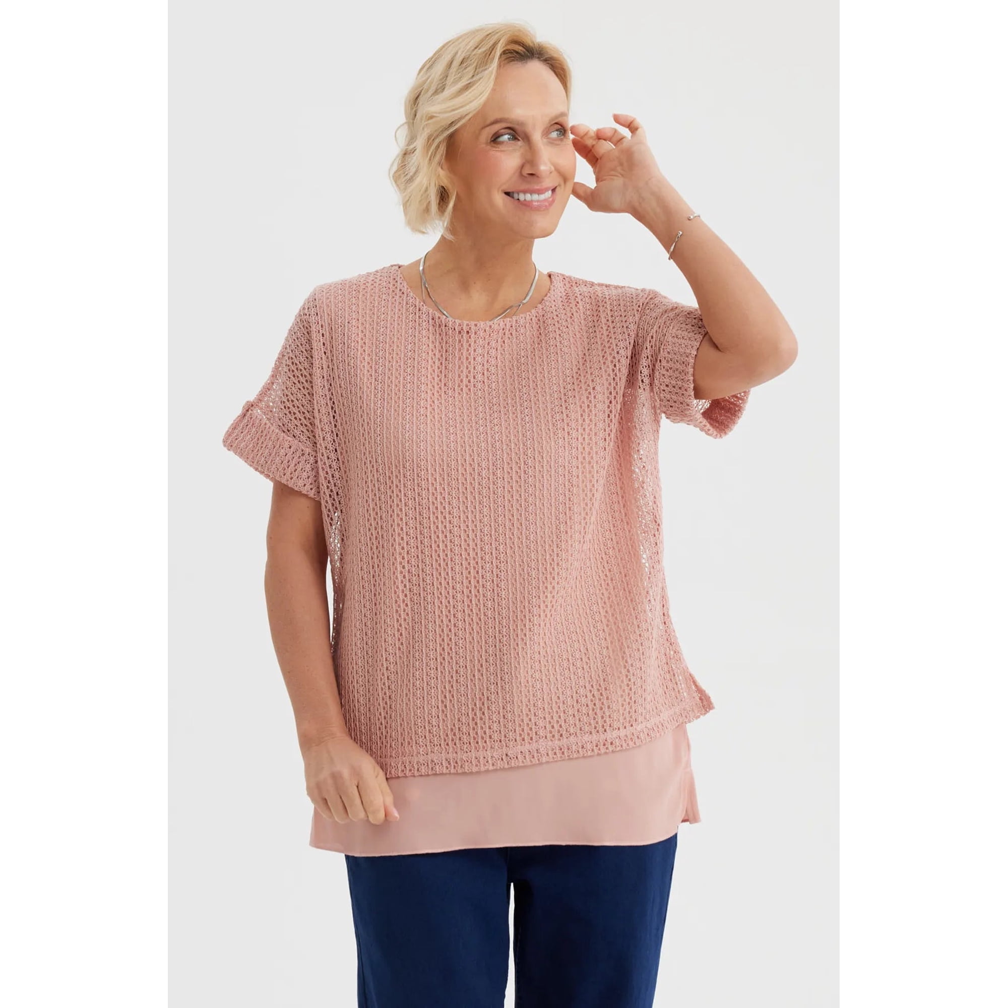 Fashionspark - Polera Mujer Malla Rosado- Ll
