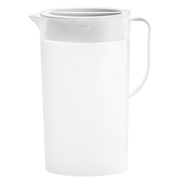 Jarra de plástico con tapa, ecológica, para mezclar bebidas, agua caliente/fría, limonada, zumo, té helado, tetera.