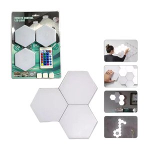 N-Ofertas - Set 3 Luces Led Hexagonal Rgb Control Remoto