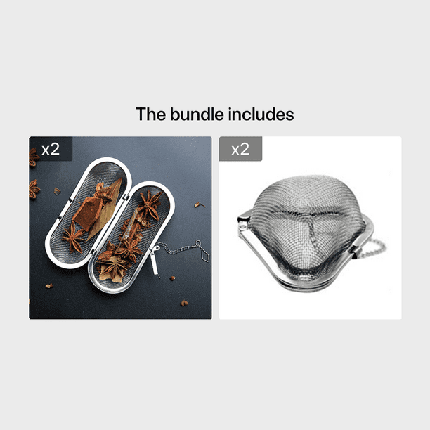 Stainless Steel Cooking Spices Infuser Fine Mesh Loose Tea Herbal Strainer Extended Chain Kitchen Seasoning Balls Outdoor Home Kitchen Accessories