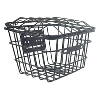 Ioensy - Cesta De Almacenamiento Trasera De Alambre De Metal Para Bicicleta, Para Equipaje De Montar Al Aire Libre, Color Negro