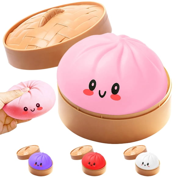 Pelota antiestrés de dumpling Dufricen, juguete sensorial antiestrés rosa