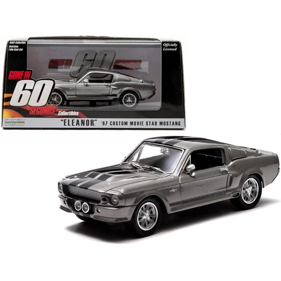 Maqueta de coche fundido a presión Greenlight Gone in Sixty Seconds 1967 Ford Mustang Eleanor escala 1/43 gris