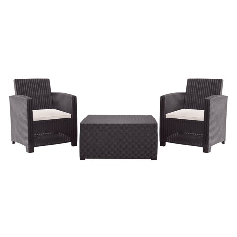 Sanchia - Juego Terraza Álamo Duo Chocolate