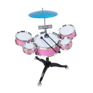 Magideal - Batería Infantil Set De Percusión Tambor Jazz Juguete Educativo Con Material Pp Pvc Metal Adecuado Para Principiantes Niños Niñas Fiestas Cumpleaños Rosa