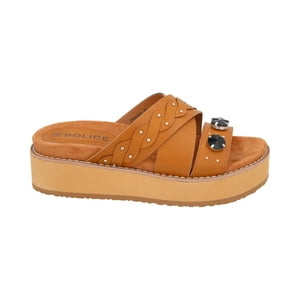 Sandalia Mujer Camel Plataforma Baltik Police