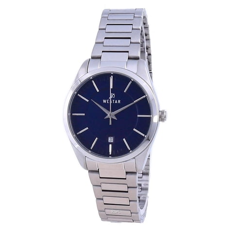 Reloj Westar Blue Dial Stainless Steel Quartz 40213 Stn 104 Women'S Watch