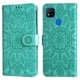 thumbnail image 1 of Funda tipo cartera FOXDOCK para Xiaomi Redmi 10A 4G , diseño girasol en relieve, cuero PU, cierre magnético, soporte y tarjetero, 1 of 5