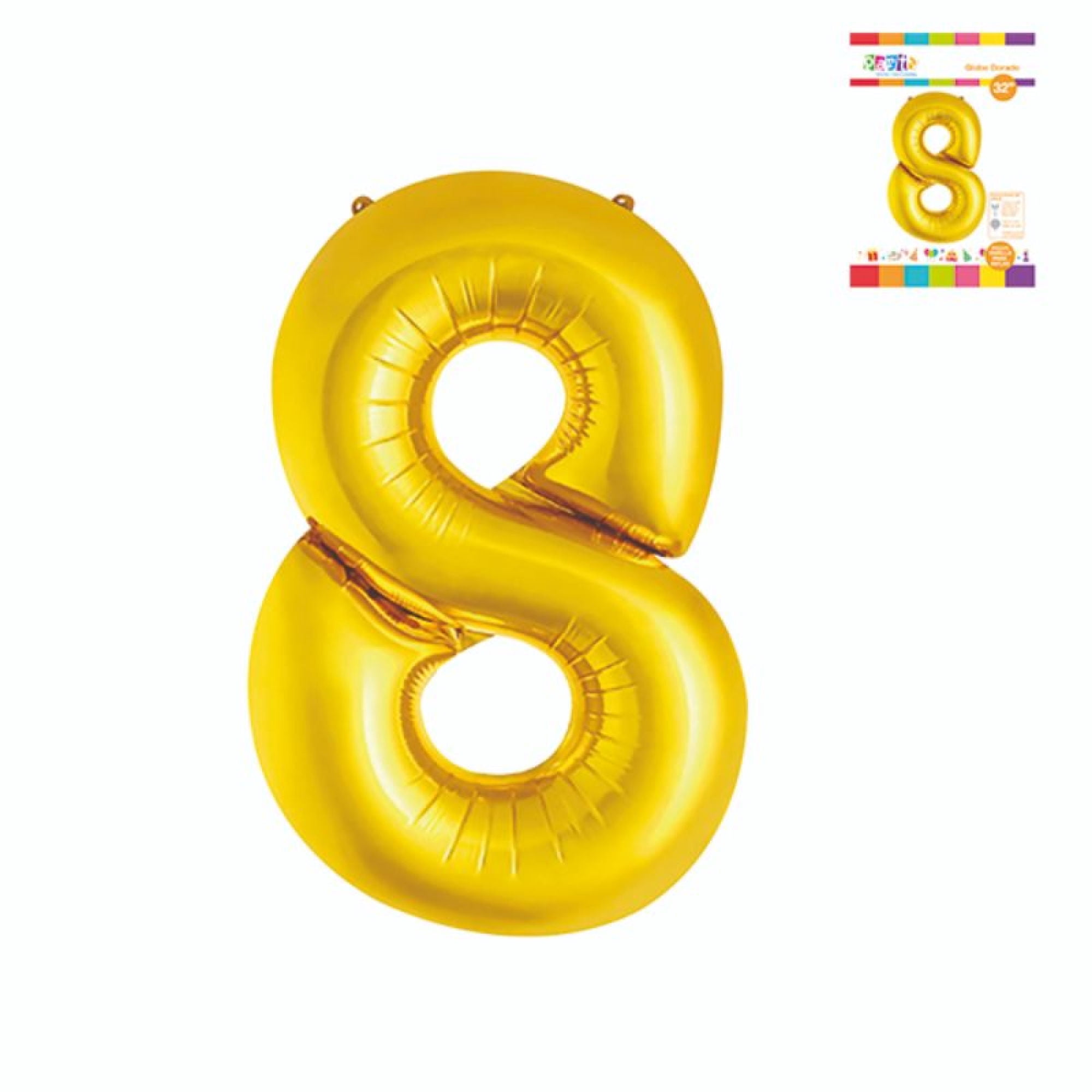 Globo Papel Metal Dorado N8 Party Express