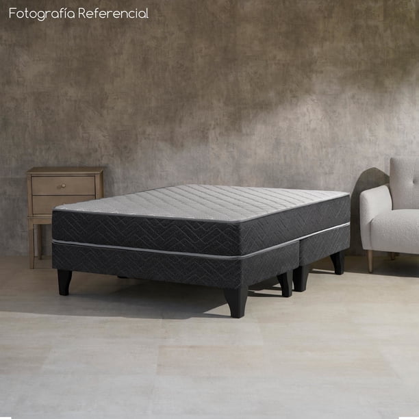 Cama Europea Apolo Black 2 Plaza Base Dividida